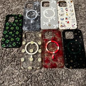 Clear Patterned Phone Case with MagSafe Ring - Multiple Colors